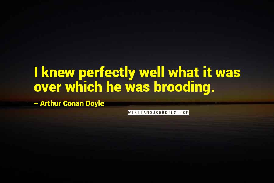 Arthur Conan Doyle Quotes: I knew perfectly well what it was over which he was brooding.