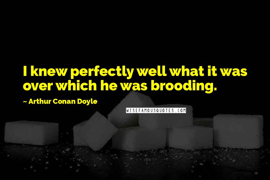 Arthur Conan Doyle Quotes: I knew perfectly well what it was over which he was brooding.