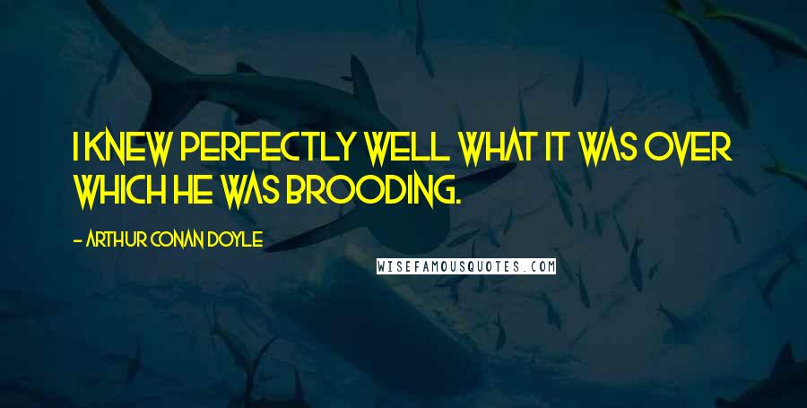 Arthur Conan Doyle Quotes: I knew perfectly well what it was over which he was brooding.