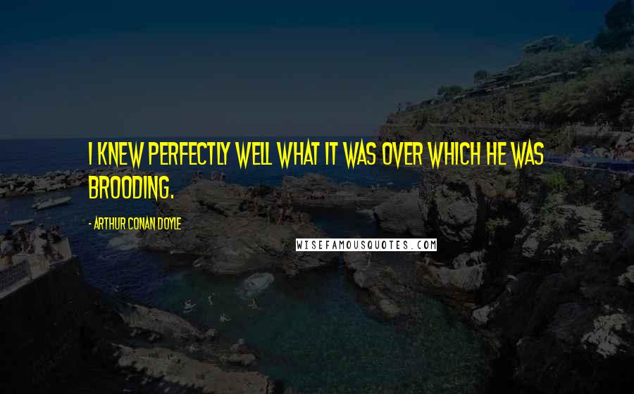 Arthur Conan Doyle Quotes: I knew perfectly well what it was over which he was brooding.