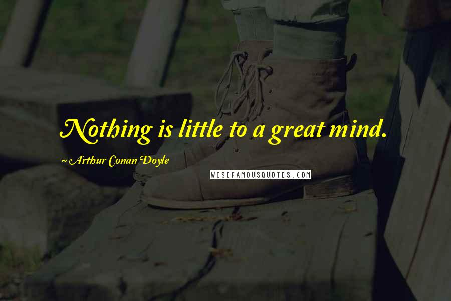 Arthur Conan Doyle Quotes: Nothing is little to a great mind.