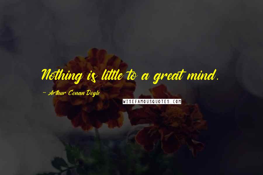 Arthur Conan Doyle Quotes: Nothing is little to a great mind.