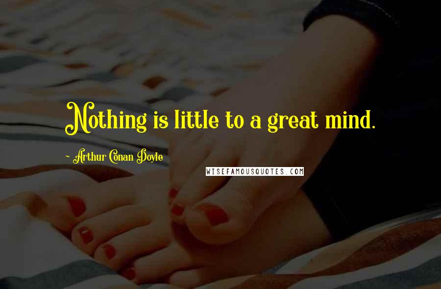 Arthur Conan Doyle Quotes: Nothing is little to a great mind.