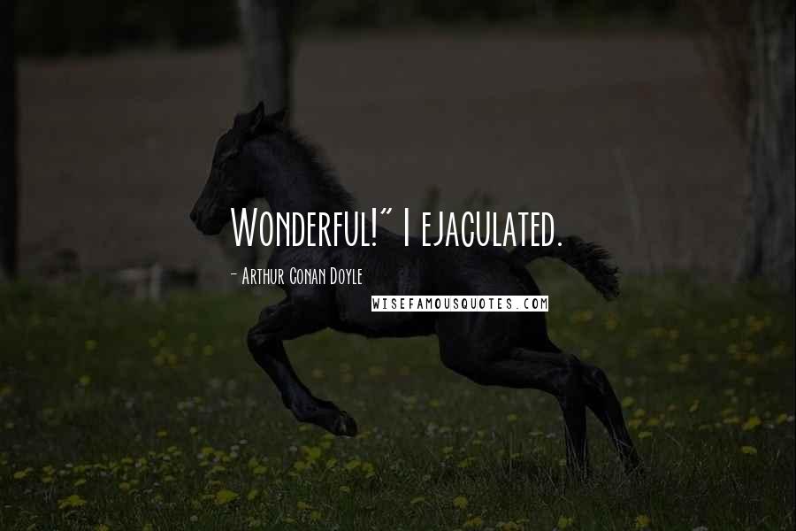 Arthur Conan Doyle Quotes: Wonderful!" I ejaculated.