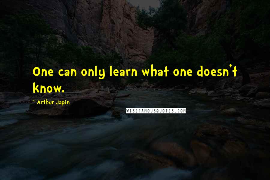 Arthur Japin Quotes: One can only learn what one doesn't know.