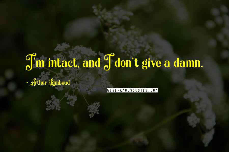 Arthur Rimbaud Quotes: I'm intact, and I don't give a damn.