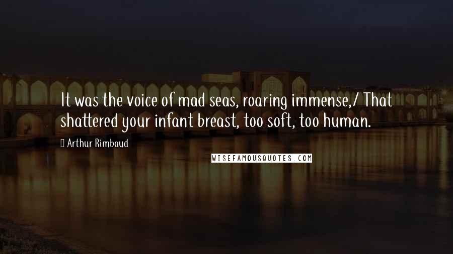Arthur Rimbaud Quotes: It was the voice of mad seas, roaring immense,/ That shattered your infant breast, too soft, too human.
