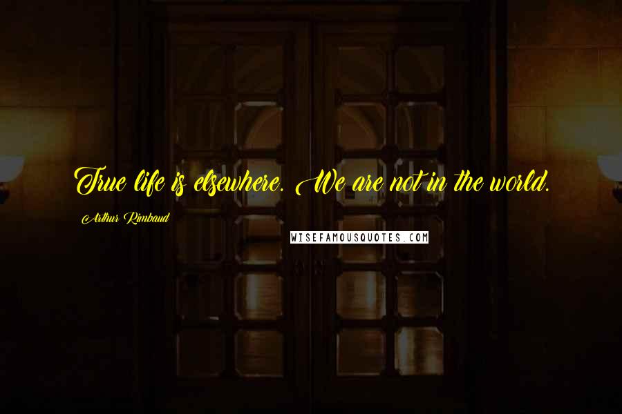 Arthur Rimbaud Quotes: True life is elsewhere. We are not in the world.