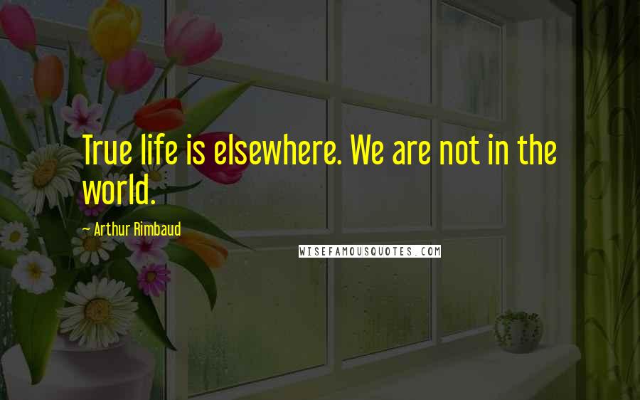 Arthur Rimbaud Quotes: True life is elsewhere. We are not in the world.