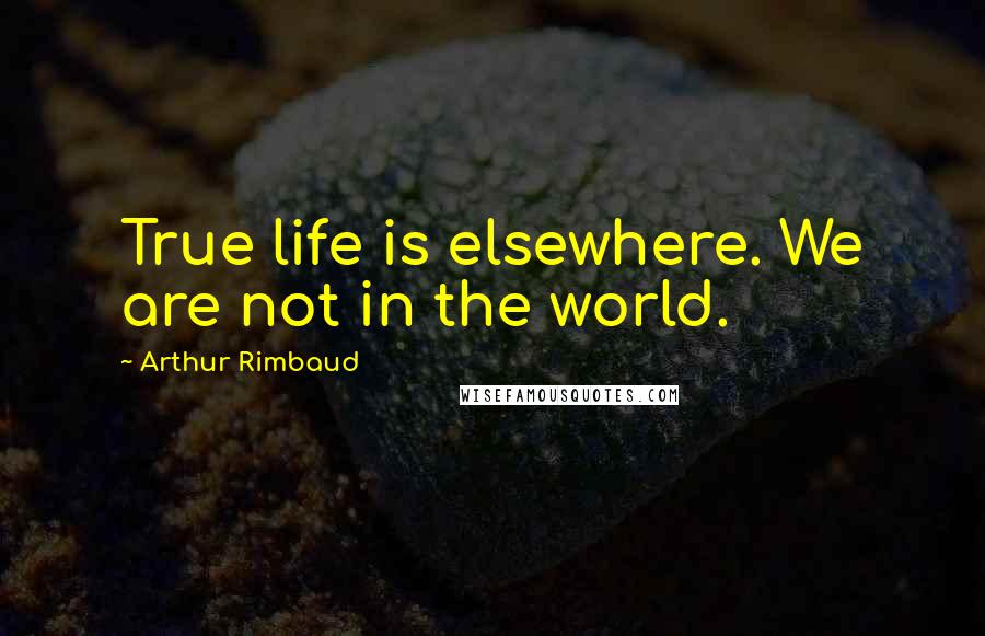 Arthur Rimbaud Quotes: True life is elsewhere. We are not in the world.