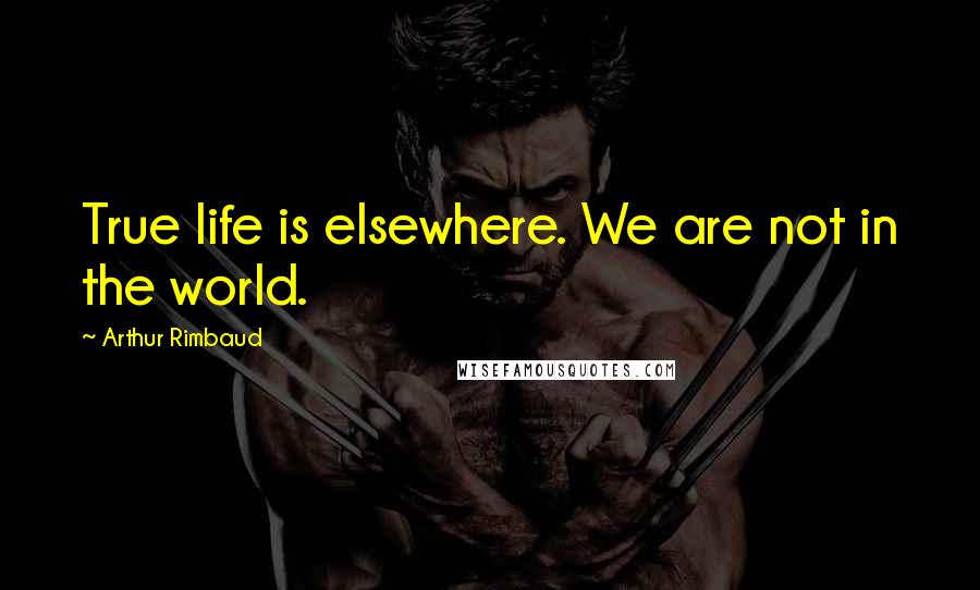 Arthur Rimbaud Quotes: True life is elsewhere. We are not in the world.