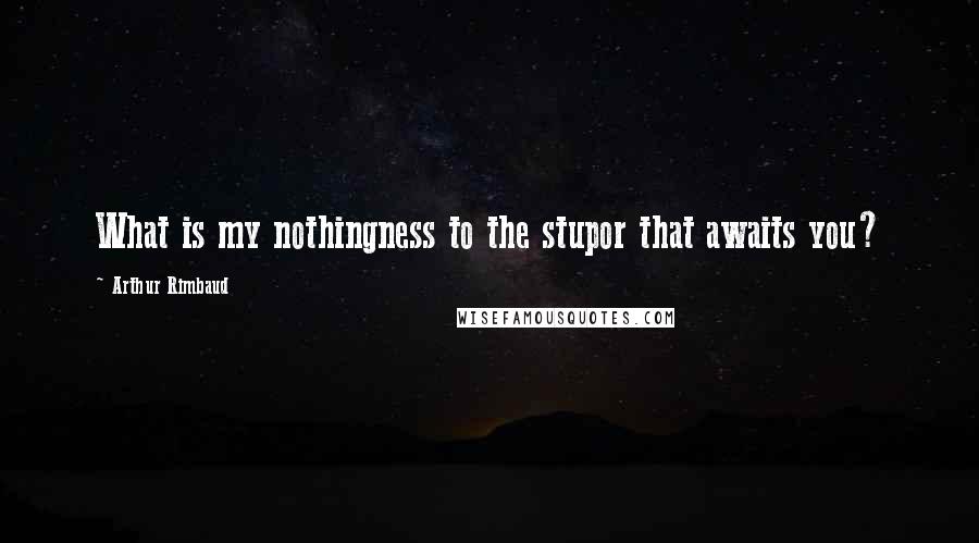 Arthur Rimbaud Quotes: What is my nothingness to the stupor that awaits you?