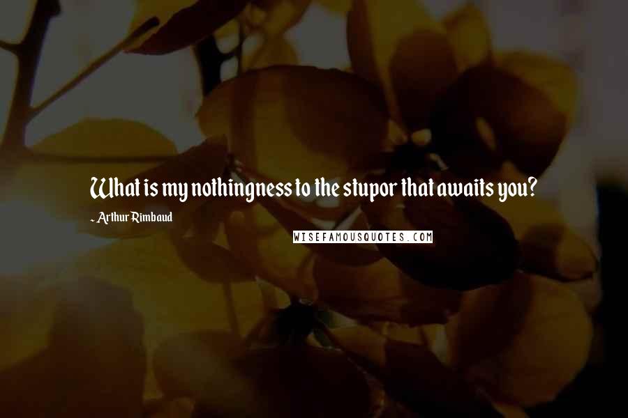 Arthur Rimbaud Quotes: What is my nothingness to the stupor that awaits you?