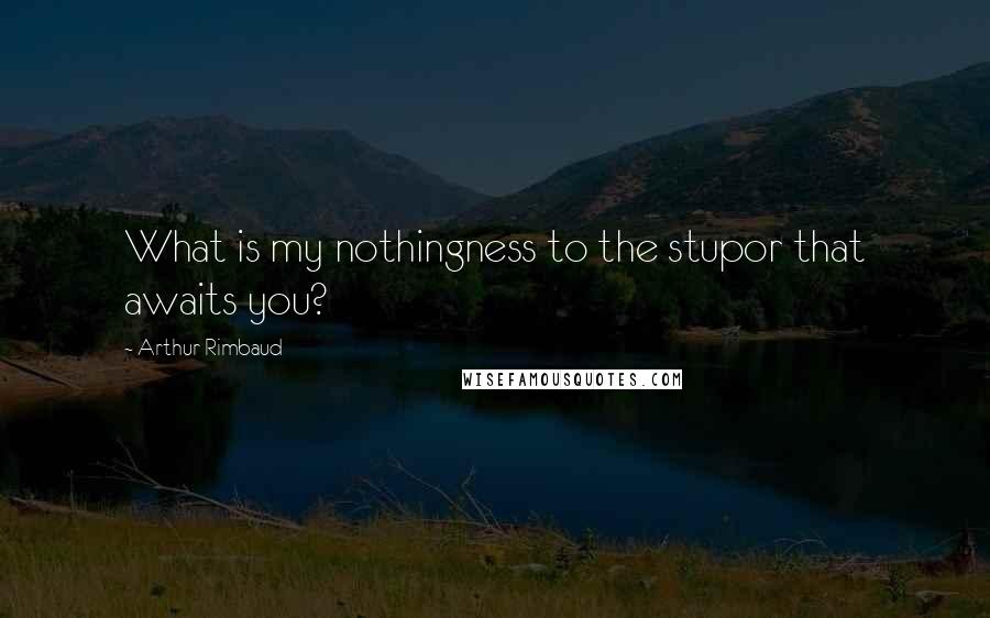 Arthur Rimbaud Quotes: What is my nothingness to the stupor that awaits you?