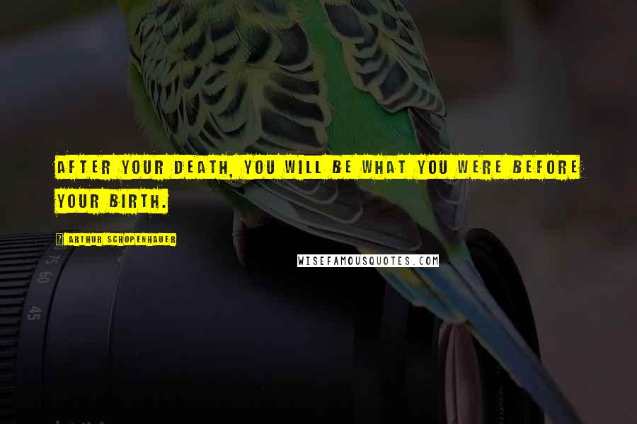 Arthur Schopenhauer Quotes: After your death, you will be what you were before your birth.