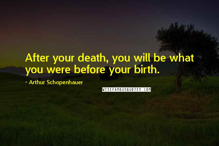 Arthur Schopenhauer Quotes: After your death, you will be what you were before your birth.