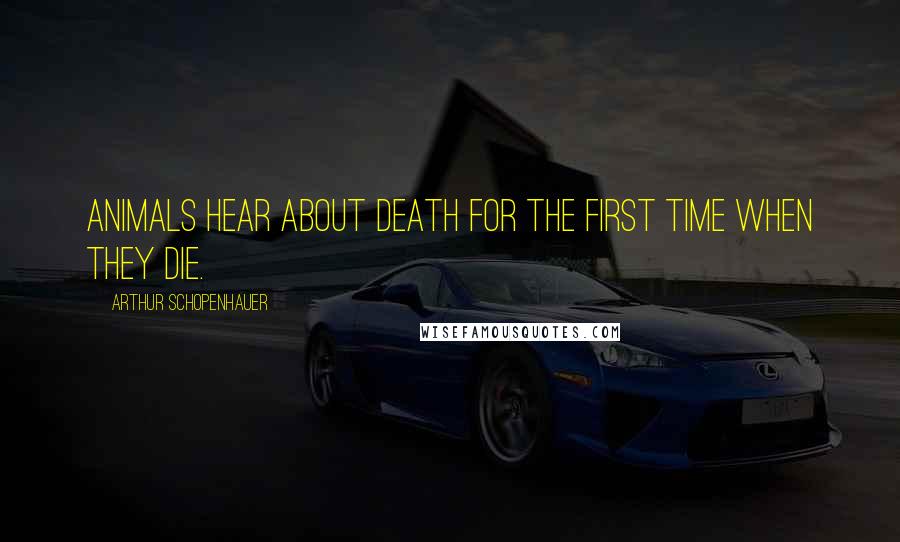 Arthur Schopenhauer Quotes: Animals hear about death for the first time when they die.