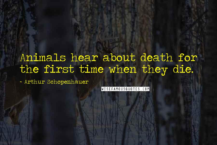 Arthur Schopenhauer Quotes: Animals hear about death for the first time when they die.