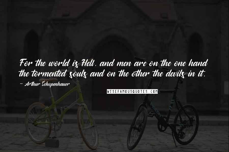 Arthur Schopenhauer Quotes: For the world is Hell, and men are on the one hand the tormented souls and on the other the devils in it.