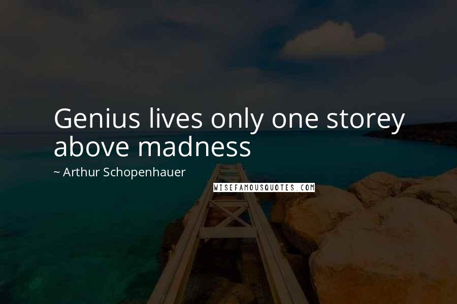 Arthur Schopenhauer Quotes: Genius lives only one storey above madness