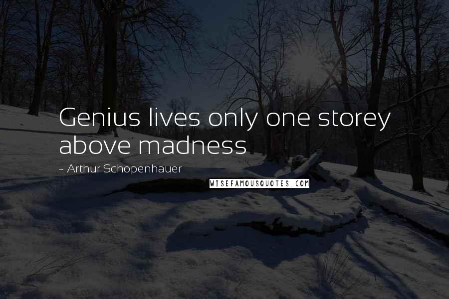 Arthur Schopenhauer Quotes: Genius lives only one storey above madness