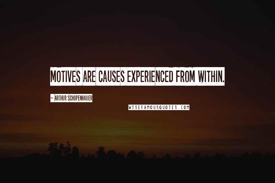 Arthur Schopenhauer Quotes: Motives are causes experienced from within.