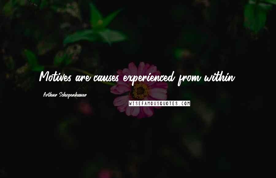 Arthur Schopenhauer Quotes: Motives are causes experienced from within.