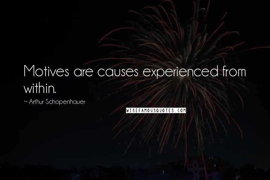 Arthur Schopenhauer Quotes: Motives are causes experienced from within.