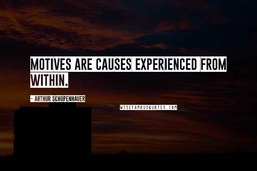 Arthur Schopenhauer Quotes: Motives are causes experienced from within.