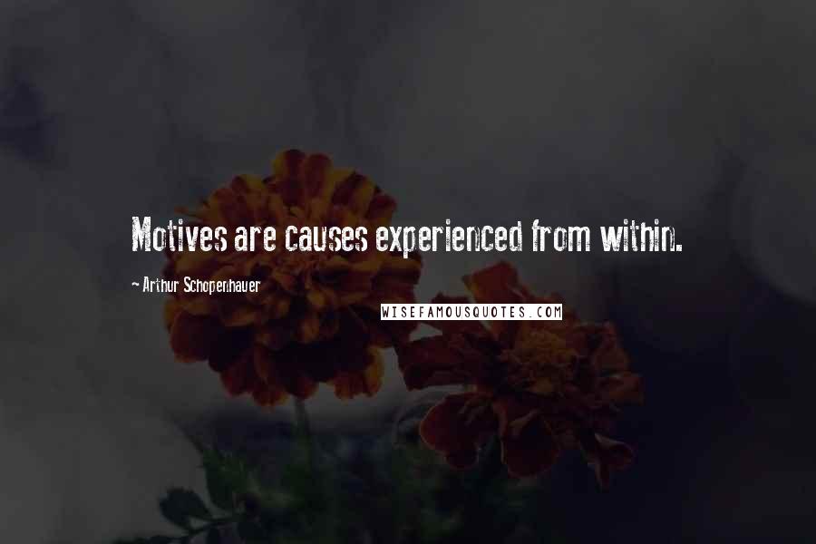 Arthur Schopenhauer Quotes: Motives are causes experienced from within.
