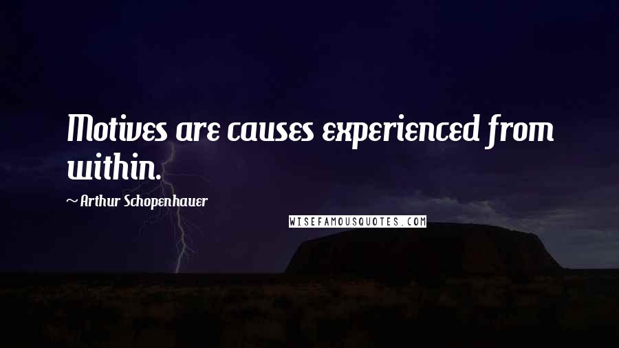 Arthur Schopenhauer Quotes: Motives are causes experienced from within.