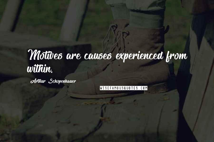 Arthur Schopenhauer Quotes: Motives are causes experienced from within.