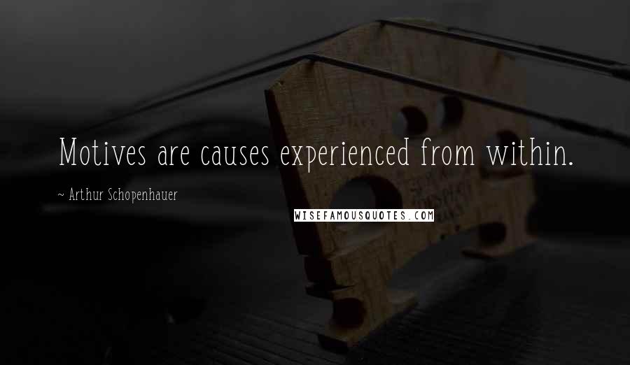 Arthur Schopenhauer Quotes: Motives are causes experienced from within.