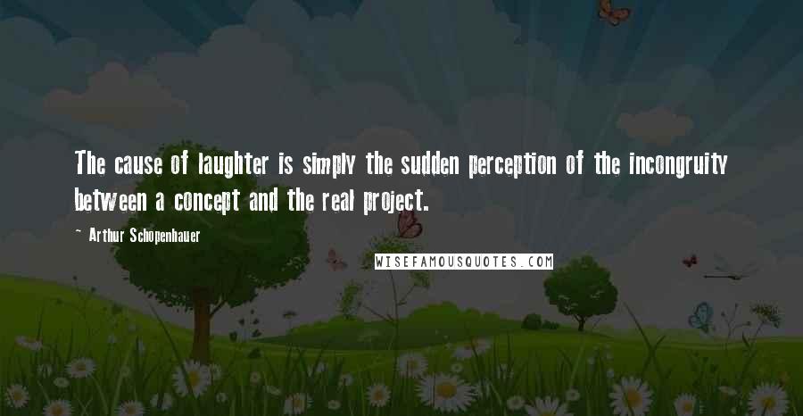 Arthur Schopenhauer Quotes: The cause of laughter is simply the sudden perception of the incongruity between a concept and the real project.