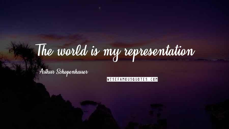 Arthur Schopenhauer Quotes: The world is my representation