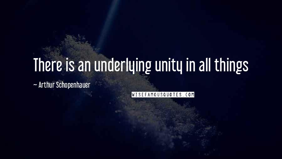 Arthur Schopenhauer Quotes: There is an underlying unity in all things