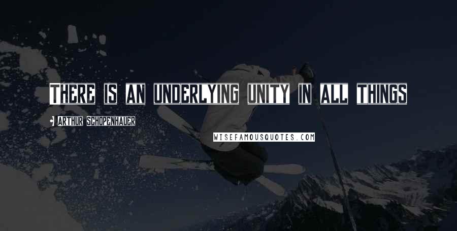 Arthur Schopenhauer Quotes: There is an underlying unity in all things