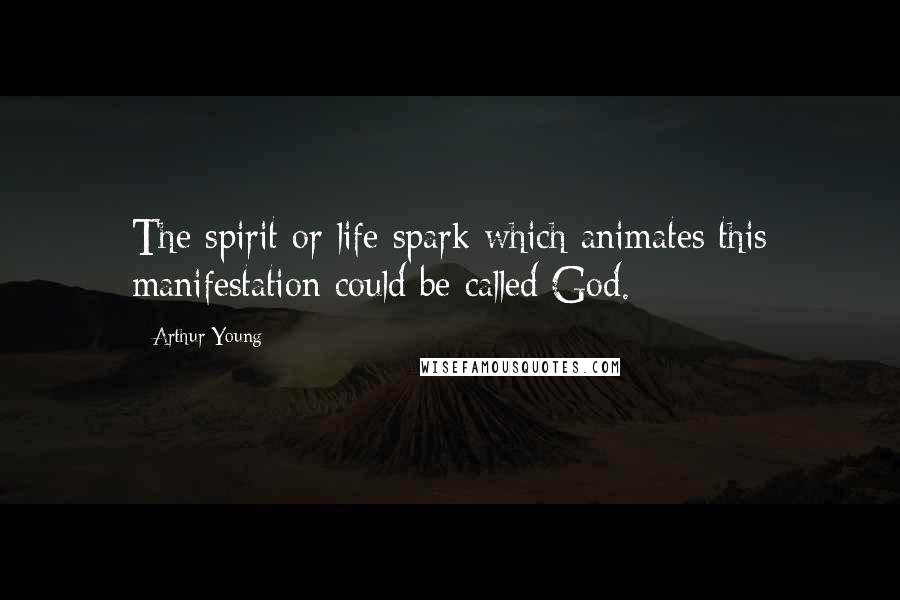 Arthur Young Quotes: The spirit or life spark which animates this manifestation could be called God.