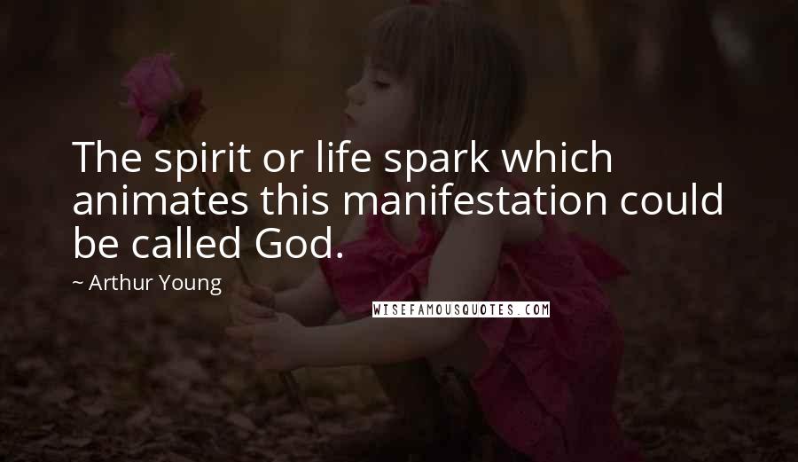 Arthur Young Quotes: The spirit or life spark which animates this manifestation could be called God.