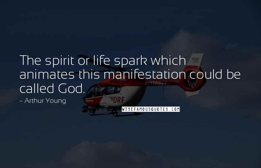 Arthur Young Quotes: The spirit or life spark which animates this manifestation could be called God.