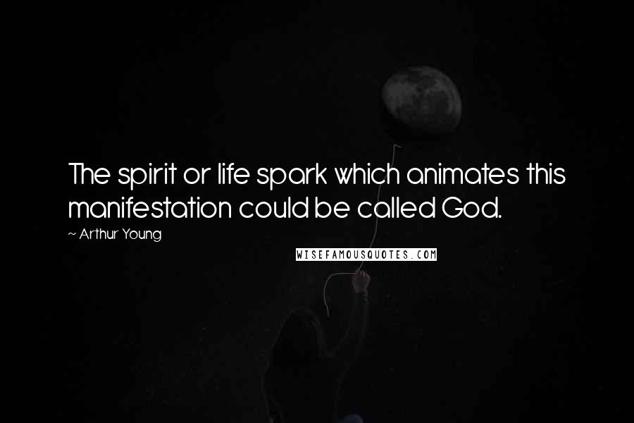 Arthur Young Quotes: The spirit or life spark which animates this manifestation could be called God.