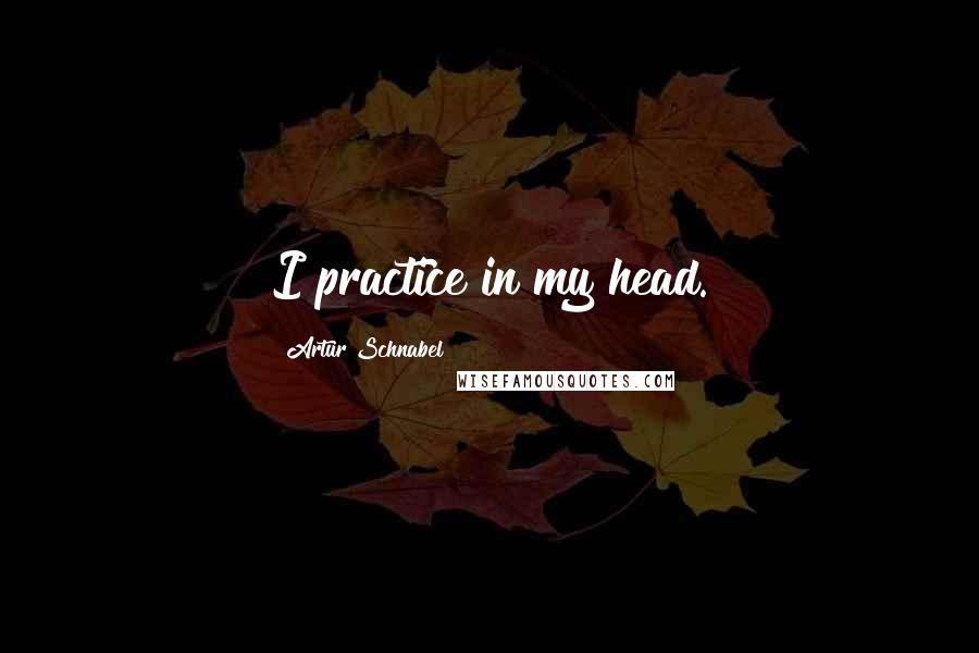 Artur Schnabel Quotes: I practice in my head.