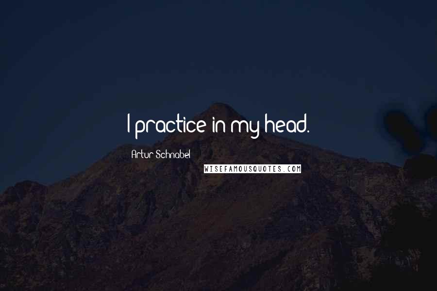 Artur Schnabel Quotes: I practice in my head.