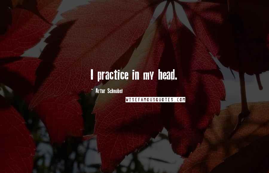 Artur Schnabel Quotes: I practice in my head.