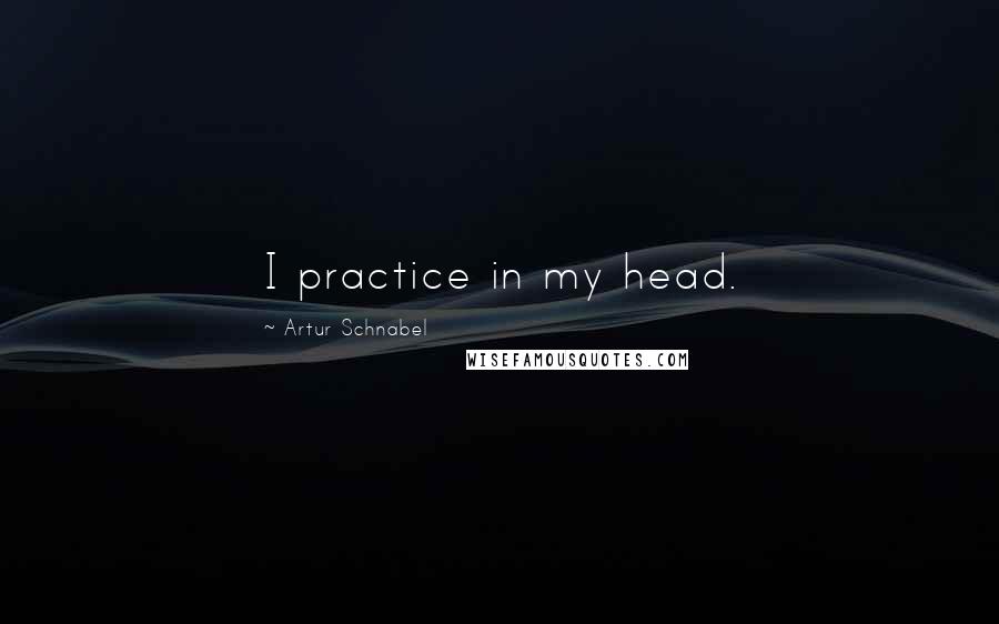 Artur Schnabel Quotes: I practice in my head.