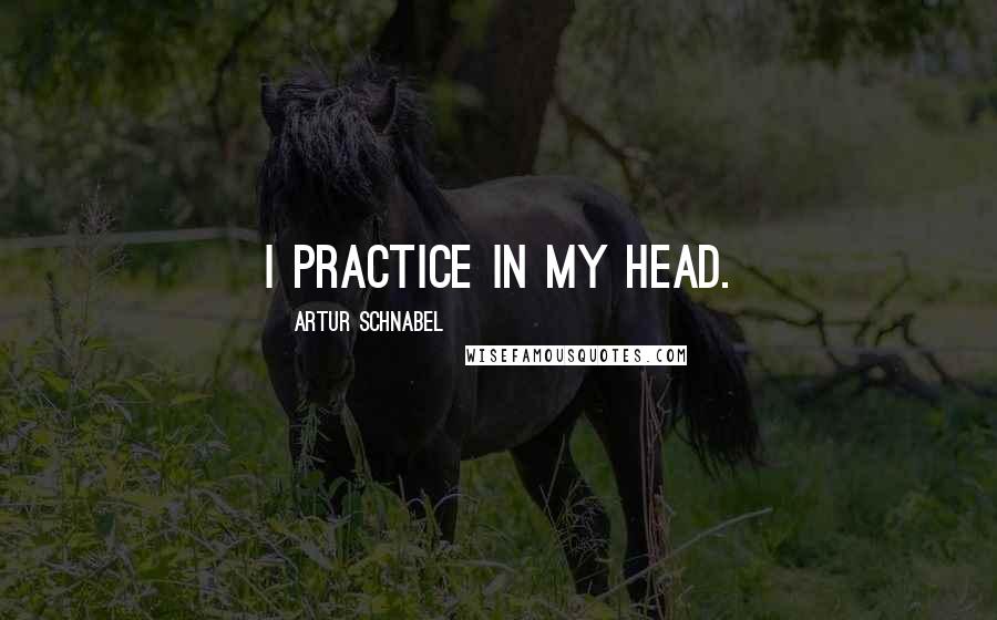 Artur Schnabel Quotes: I practice in my head.