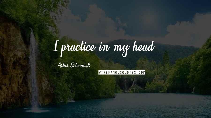 Artur Schnabel Quotes: I practice in my head.