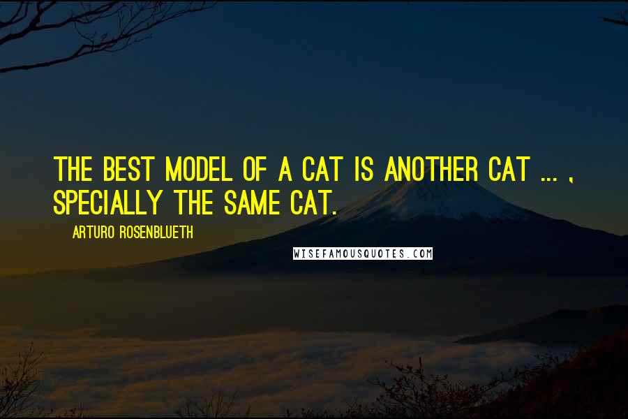 Arturo Rosenblueth Quotes: The best model of a cat is another cat ... , specially the same cat.