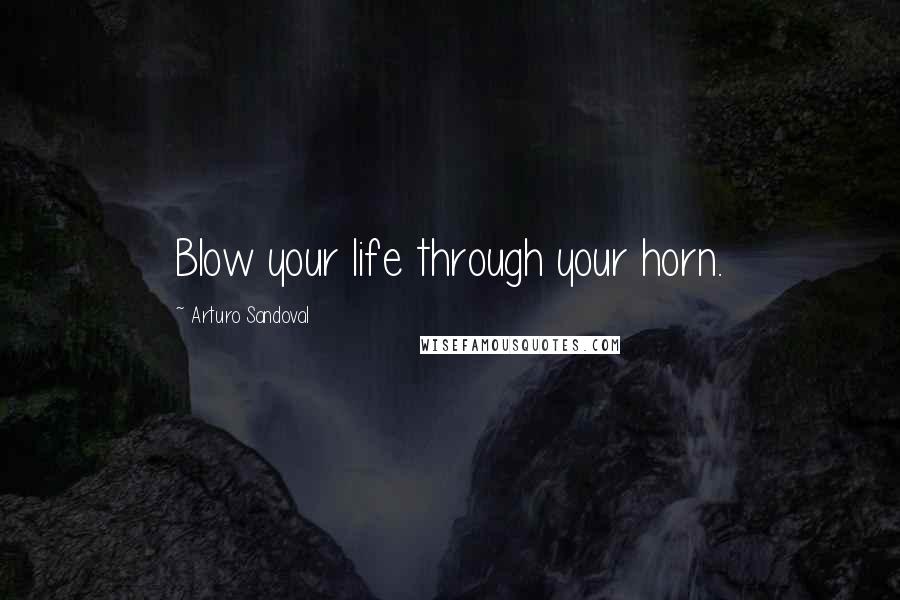 Arturo Sandoval Quotes: Blow your life through your horn.