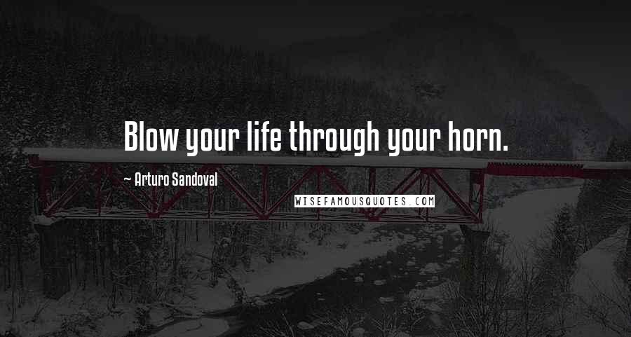 Arturo Sandoval Quotes: Blow your life through your horn.